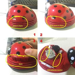 Lieve lieveheersbeestje cartoon mini stofzuiger, draadloze bureaustofzuiger voor hoeken, schattige tafelstofzuiger voor thuis en kantoor，Blauw — thumbnail 3