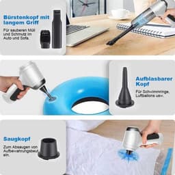 Handstofzuiger - Draagbare Stofzuiger - Auto Interieur Reinigen - Draadloos en Oplaadbaar - 165 x 140 x 90 mm - Zwart — thumbnail 2