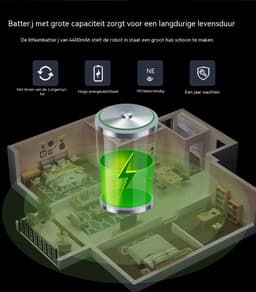 Robotstofzuiger Met Dweilfunctie-2-in-1 Dweilrobot-4000 Pa Zuigkracht-Gyroscopische Navigatie-App Bediening-120 Minuten-33,5 x 33,5 x 7,4 cm — thumbnail 4