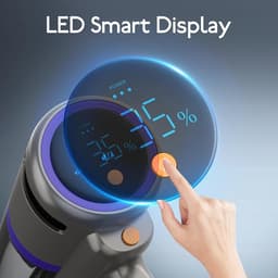 Draadloze Stofzuiger - Steelstofzuiger Accu - Efficiënt Huis Reinigen - 500W Super Zuigkracht - 60 Min Looptijd - Paars-Goud — thumbnail 4