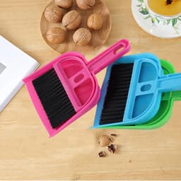 Mini Reinigingsset - Stoffer en Blik - Desktop Schoonmaken - Ruimtebesparend 2-in-1 - 28 cm - Zwart — thumbnail 2