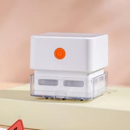 Tafelstofreiniger - Bureau stofzuiger - Bureau schoonmaken - Draagbaar oplaadbaar - 7.1x7.1x7cm - Wit — thumbnail 5
