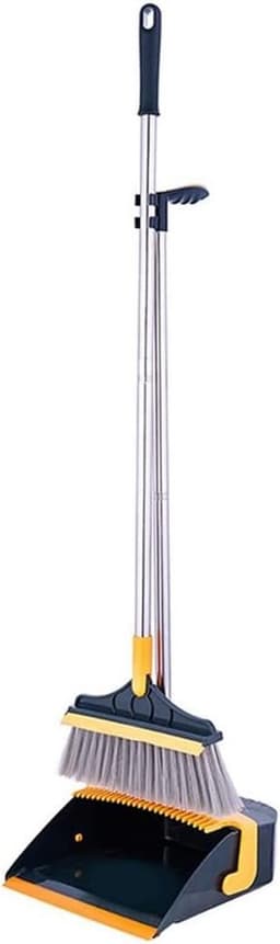 Stoffer en blikset - Reinigingsborstel - Efficiënt reinigen - Driehoekig ontwerp - 95 cm steel - Grijs — thumbnail 1