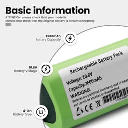 ANTIEE Vacuum Cleaner Batterie pour Vactidy T6, T7, T8 Robots avec Aspirators,PN:Vactidy Ls001-02 10.8V 2600mAh/28.08wh - ShopVlot — thumbnail 5