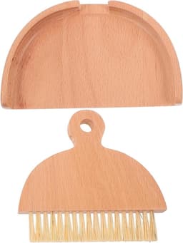 Bezem en Stoffer Set - Veegborstel en Blik - Bureau Schoonmaken - Draagbaar Ontwerp - 14.5 cm - Wit — thumbnail 1