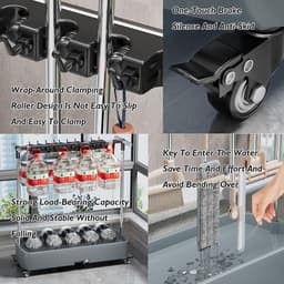 Dweil en Bezemrek - Opberger Schoonmaakspullen - Huis Organiseren - Roestvrij Staal - 40 kg capaciteit - Zilver — thumbnail 2