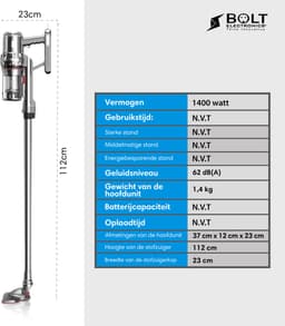 Bolt Electronics® SUPERSONIC GEN V2025 Handstofzuiger - Steelstofzuigers - Zonder Zak — thumbnail 2