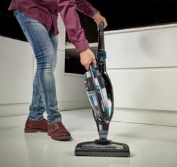 Draadloze Steelstofzuiger - Accu Stofzuiger Handstofzuiger - Snel Huis Reinigen - Inklapbare Handgreep Turbofunctie - 04 l - Zwart Blauw — thumbnail 2