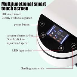 Stofafzuiger met LED - Nagelstofzuiger Laboratorium - Schoon Werken - 360° Draaibare Slang - 230 Watt - Wit — thumbnail 5