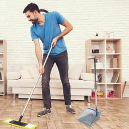 Lange Steel Bezem - Stoffer Set - Huishoudelijk Schoonmaken - Ergonomische Handgreep - 93 cm Bezem - Diverse Kleuren — thumbnail 3