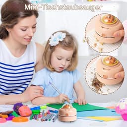 Mini Stofzuiger - Bureau Reiniger - Bureau Schoonmaken - Draadloze Vrijheid - 8.5 cm Hoog - Bruin — thumbnail 5