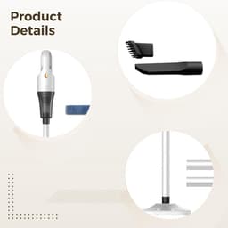 Draadloze Steelstofzuiger - Hand en vloer - Thuis reinigen - 2-in-1 functie - 115 cm - Wit — thumbnail 4