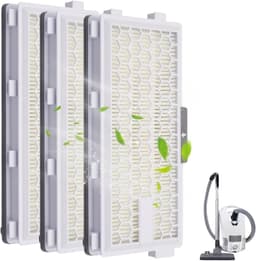 3-delige HEPA-stofzuigerfilterset, stofzuigerfilter voor Miele Compact C1 & C2, Complete C2 & C3, S8340, HEPA-stofzuigerfilter voor mensen met allergieën ter bescherming tegen fijnstof en geuren. — thumbnail 1