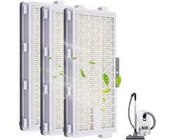 3-delige HEPA-stofzuigerfilterset, stofzuigerfilter voor Miele Compact C1 & C2, Complete C2 & C3, S8340, HEPA-stofzuigerfilter voor mensen met allergieën ter bescherming tegen fijnstof en geuren.