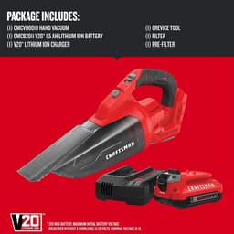 Handstofzuiger - Kleine stofzuiger - Auto schoonmaken - Sterke zuigkracht - 45.4 x 19.6 cm - Rood — thumbnail 3