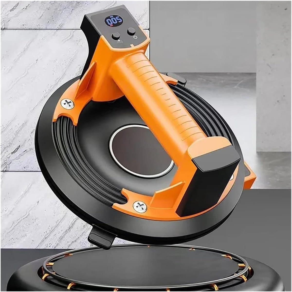 Vacuüm Zuignap - Glaslifter Zuiger - Materiaal Verplaatsen - Krachtige Borstelloze Motor - 20cm Diameter - Zwart Oranje — afbeelding 1
