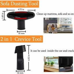 Stofzuigeraccessoireset - 6-delige set - Geschikt voor stofzuigers Geschikt voor een mondstukdiaGeschikt voorer van 32 mm tot 35 mm - Geschikt voor mondstukken van Karcher, Rowenta, Hoover, Xoiture, Bosch en Miele. — thumbnail 2