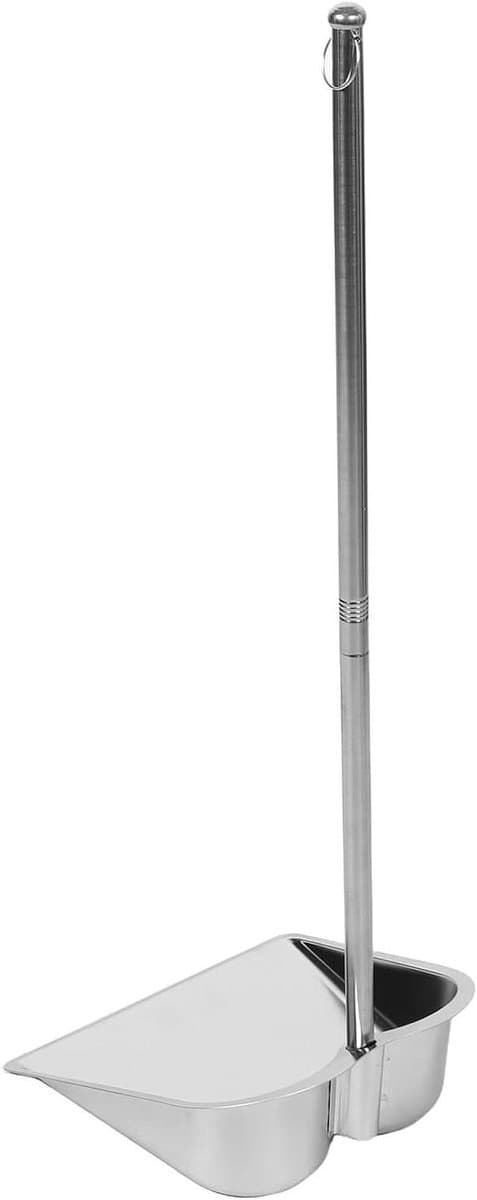 Stofblik met Steel - Metalen Vuilnischep - Efficiënt Schoonmaken - Extra Dik Roestvrij Staal - 80 cm Lengte - Zilverkleurig — afbeelding 1