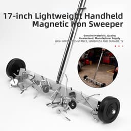 Magnetische Veegmachine - Metaal Opraap Hulp - Garage Opruimen - Stille Rubber Wielen - 43 cm - Grijs — thumbnail 3