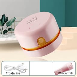 Mini Stofzuiger - Draagbaar Bureau Vacuüm - Snel Kleine Kruimels - USB Oplaadbaar - Compact Ontwerp - Roze — thumbnail 5