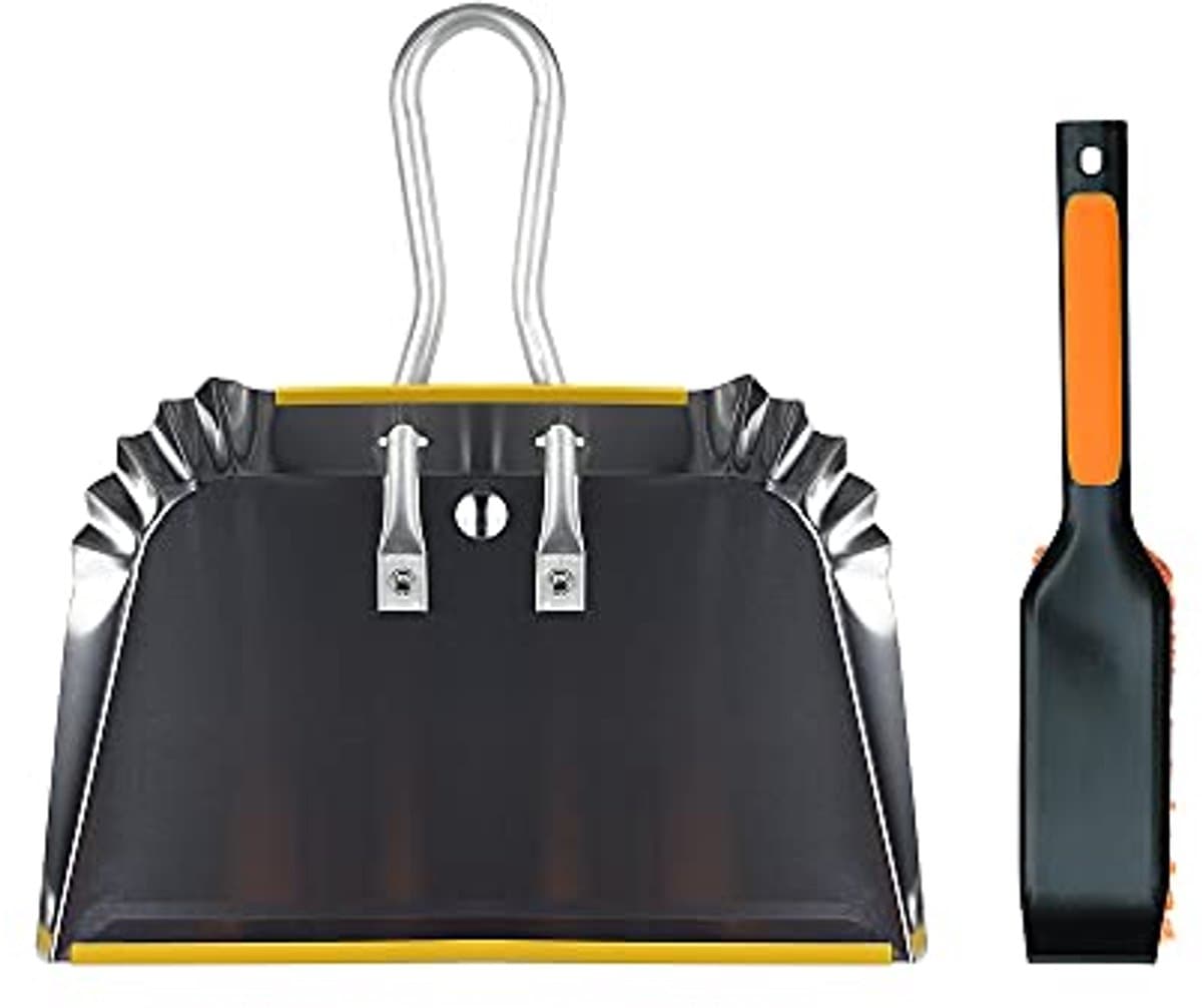 Zware metalen stofpan 17" met reinigingsborstelset — afbeelding 1