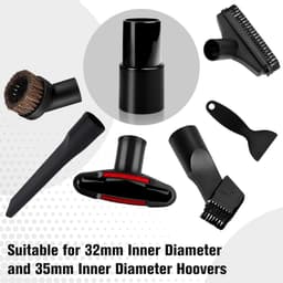 Allecto Premium - Set van 7 Universele Stofzuigeropzetstukken - 2-in-1 Zuigkop - Stofzuigeraccessoires met Lange Platte Kop - 32-35 mm - Voor Alle Stofzuigers — thumbnail 3