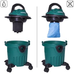 VONROC Compacte nat- en droogzuiger / stofzuiger - 1000W – Blaasfunctie – 12L tank - 5m stroomkabel — thumbnail 3
