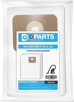 5x Dparts stofzuigerzakken geschikt voor Nilfisk Multi series - Multi 20 - Multi 30 - Multi II - nr. 107402336 - 107417195 — thumbnail 3
