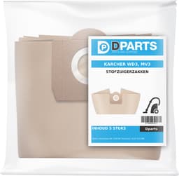 5x Dparts stofzuigerzakken geschikt voor Karcher WD3 en MV3 series - nr. 6.959-130.0 — thumbnail 2