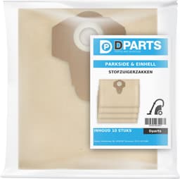 10x Dparts stofzuigerzakken geschikt voor Parkside en Einhell - voor Lidl PNTF 23 - PTS 250 - PNTS 1250 - 1300 - 1400 - 1500 series - nat droog stofzakken — thumbnail 3