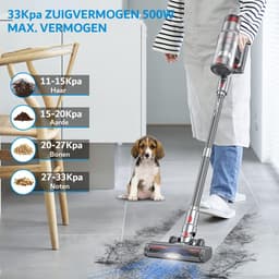 Stofzuiger Draadloos 500 Watt met 32000Pa Zuigkracht - Touchscreen - 60 minuten Looptijd - Afneembare Oplaadbare Accu - Voor Vloer, Tapijt, Dierenharen - (Energieklasse A+++) — thumbnail 4