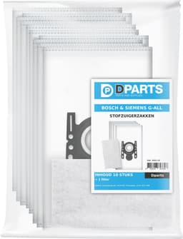 10x Dparts G-ALL stofzuigerzakken en 1 filter - geschikt voor Bosch Siemens - ProSilence - Move on - MoveOn - Ingenius - GL30 - Free e - Synchropower - nr. VZ41FGALL - BBZ41FGALL - BBZAFGALL - BBZ16GALL - SI52 — thumbnail 3