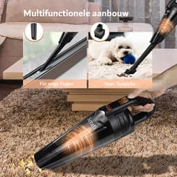 Draadloze Handstofzuiger - Oplaadbare Mini-Stofzuiger voor Thuis en Auto -120 Watt- Nat en Droog - Zakloos met LED-licht - Kleine Handstofzuiger voor Dierenharen - Inclusief Reinigingsaccessoires - Autostofzuiger — thumbnail 5
