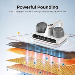 Matrasstofzuiger - 4-in-1 Draadloze Matrasstofzuiger met UV-licht en LED-scherm, Dubbele Zuigmond, Ultrasoon, Krachtige Zuigkracht, Anti-huisstofmijt handstofzuiger voor Bed, Bank, Kussens — thumbnail 3