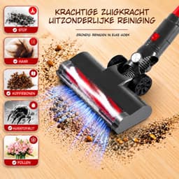 Kavora Steelstofzuiger Draadloos - Steelstofzuigers Snoerloos - Draadloze Stofzuiger - Rood en Grijs - 25cm x 22cm x 115cm — thumbnail 2