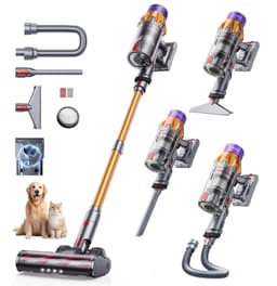 Stofzuiger Draadloos, 50KPa/600W/65Min Steelstofzuiger Draadloos met LED Display, Accustofzuiger met 1M Slang, Oplaadbaar Aan De Wand, Aromafunctie voor Tapijt Dierenharen en Harde Vloeren — thumbnail 1