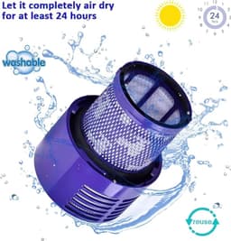 2Pack V10 Filter voor Dyson - Vervangingsfilter voor V10 Cyclone, Absolute, Animal, Motorhead, Total Clean en SV12 steelstofzuigers — thumbnail 3