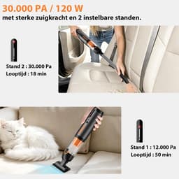 Handstofzuiger Draadloos 30000Pa – 4-in-1 Auto Stofzuiger – 7800mAh – 50 Min Gebruiksduur – USB-C — thumbnail 3