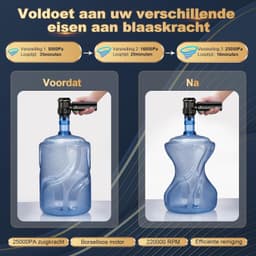 Draadloze Handstofzuiger - Mini Stofzuiger - Auto Thuis Reinigen - 4-in-1 Blaas Zuig - 25.000 Pa Zuigkracht - Zwart — thumbnail 3