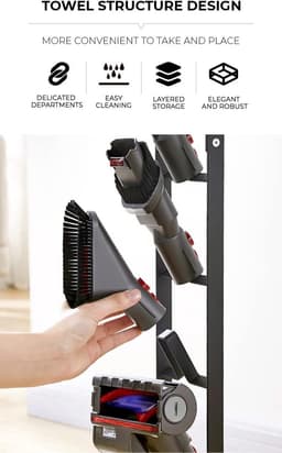 Houder geschikt voor Dyson stofzuigers. geschikt vooralen opbergstandaard compatibel geschikt voor Dyson V6/V7/V8/V10/V11/DC58/DC59/DC62/DC74. Vloerstandaard, boren niet nodig. — thumbnail 2