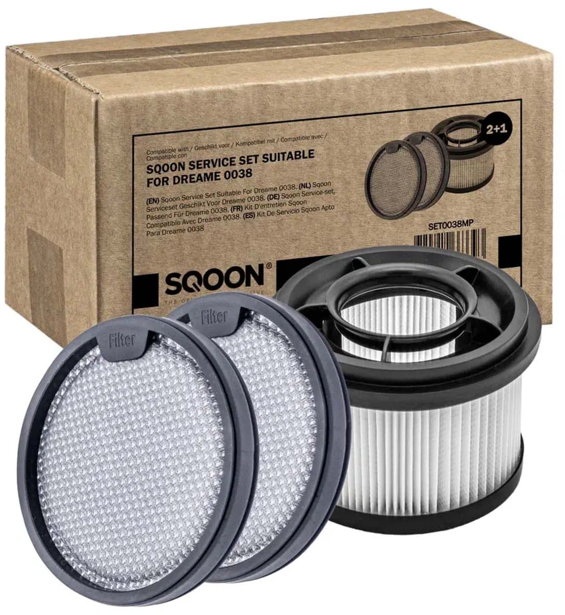 SQOON® filterset geschikt voor Dreame T10/T20/T30/R10/R20 - motorfilter en HEPA-filter voor stofzuigeronderhoud — afbeelding 1