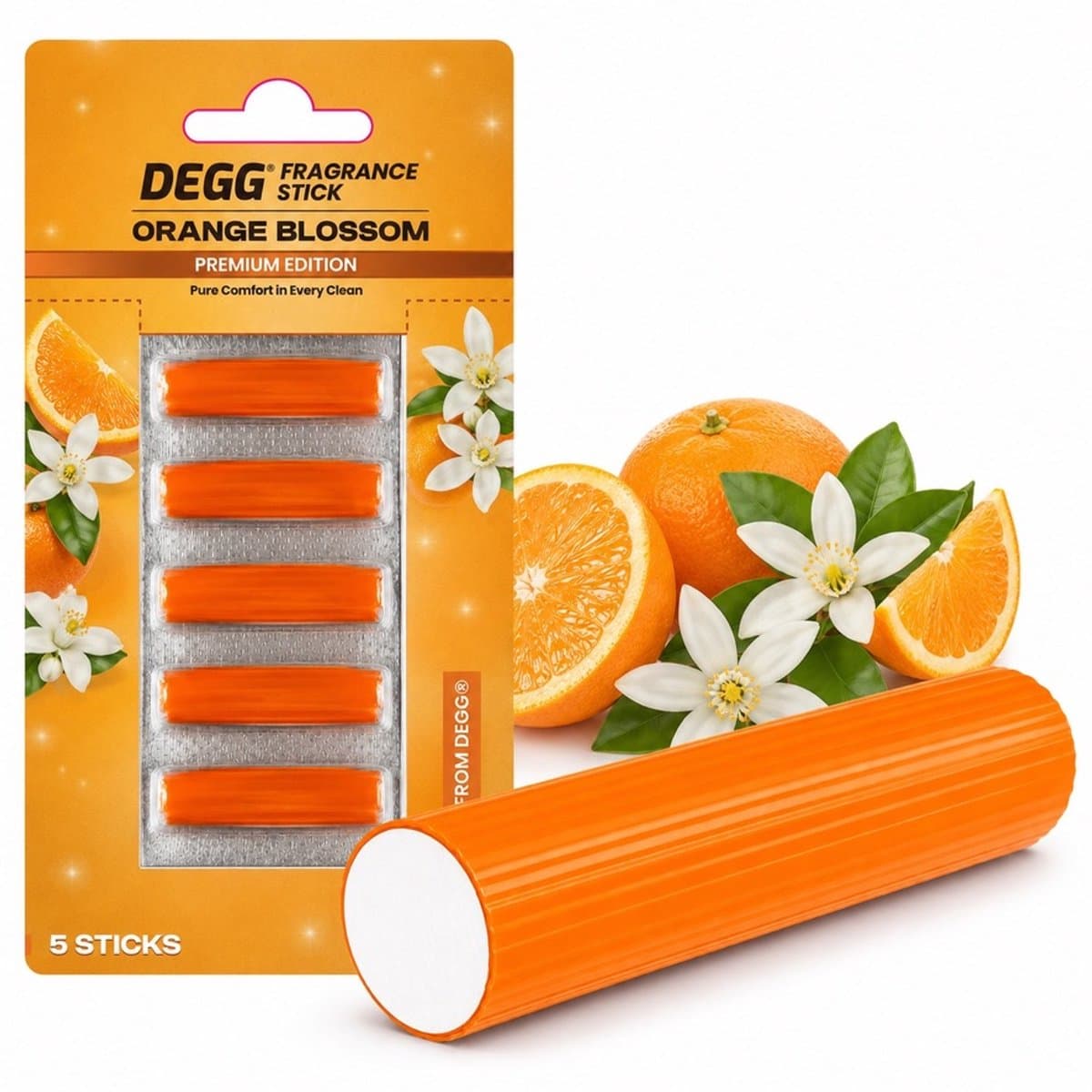 DEGG® – Geurstaafjes voor Stofzuiger – Orange Blossom – Verfrist tijdens het Stofzuigen – 5 Stuks — afbeelding 1