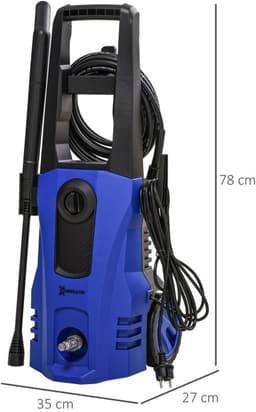 COVREO Hogedrukreiniger 1800 W 150 bar, 6 m slang, met wielen blauw — thumbnail 4