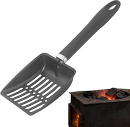 Kolenzeef - Aszeef Haardschep - Haard Onderhoud - Hittebestendig Roestvrij Staal - 325 cm - Zwart — thumbnail 1