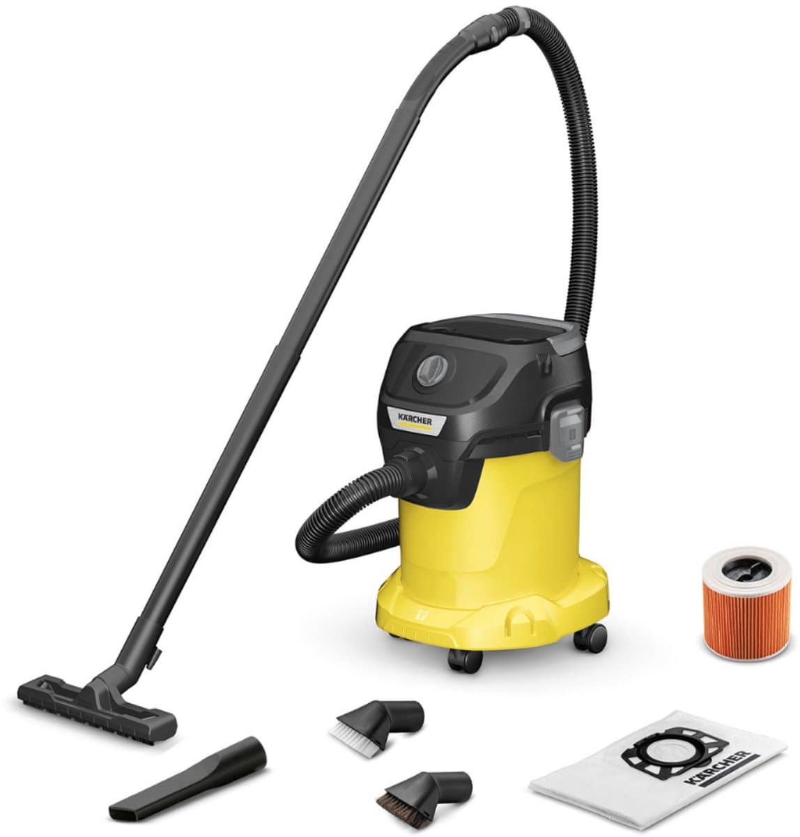 Kärcher KWD 3 V-17/4/20 Suction Brush Kit Nat- en Droogzuiger - 17 liter container - Incl. extra borstels - Vliesfilterzak - Compact — afbeelding 1