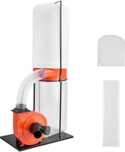 Stofafzuigsysteem, 1868,91 m³/u, 2,5 Micron Stofscheiding, 1,5 Pk Zaagselafzuiger met 132,5 Liter Opvangzak en 159 Liter Filterzak, Geschikt voor het Verwijderen van Spanen — thumbnail 1
