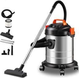 Nat en Droog Stofzuiger - Stofzuiger - 1200W - 18 kPa Zuigkracht - 20L - met 4 Zwenkwielen - Zwart — thumbnail 1