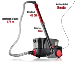 QORA® Tapijtreiniger machine - Tapijtreiniger - Tapijtreiniger apparaat - Zwart/Rood - ‎52cm x 28cm x 29cm — thumbnail 4