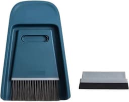 Mini Bezem Stofpan - Reinigingsset Desktop - Snel Opruimen - Zachte Borstelharen - Compact Ontwerp - Oceaan Blauw — thumbnail 1