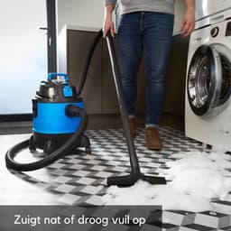 Klarven® Bouwstofzuiger Blauw - Zonder Zak - Droog En Nat Zuigen - 3 Wisselfilters, 20 Liter Reservoir - Cartridge-, Fijnstof- En Natfilter — thumbnail 5